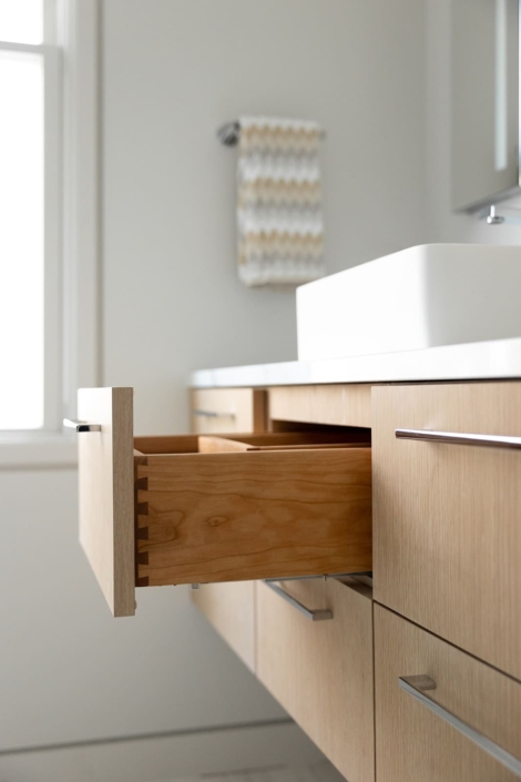 floating vanity with a sink