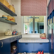 mudroom with a dog