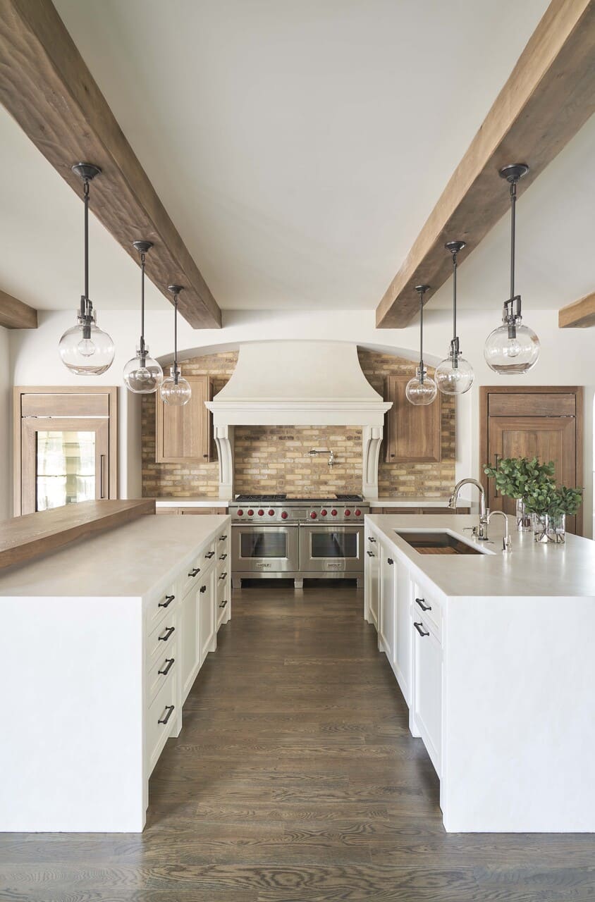 white and brown kitchen