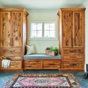 cerused white oak mudroom