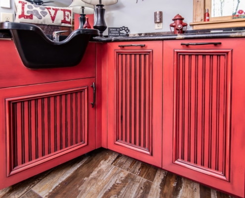 red dog room cabinets