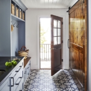 mudroom/laundry room in farmhouse