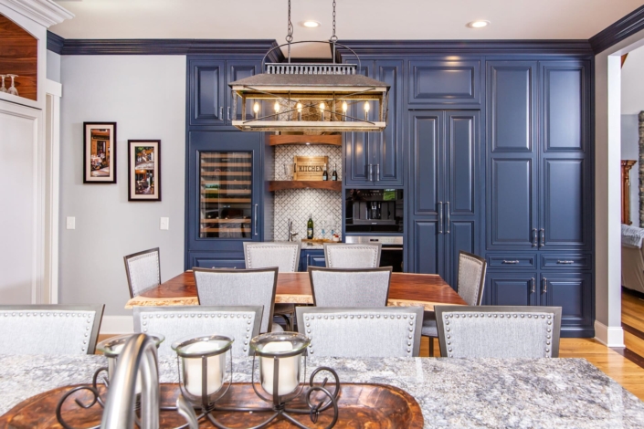 dining area with large lights