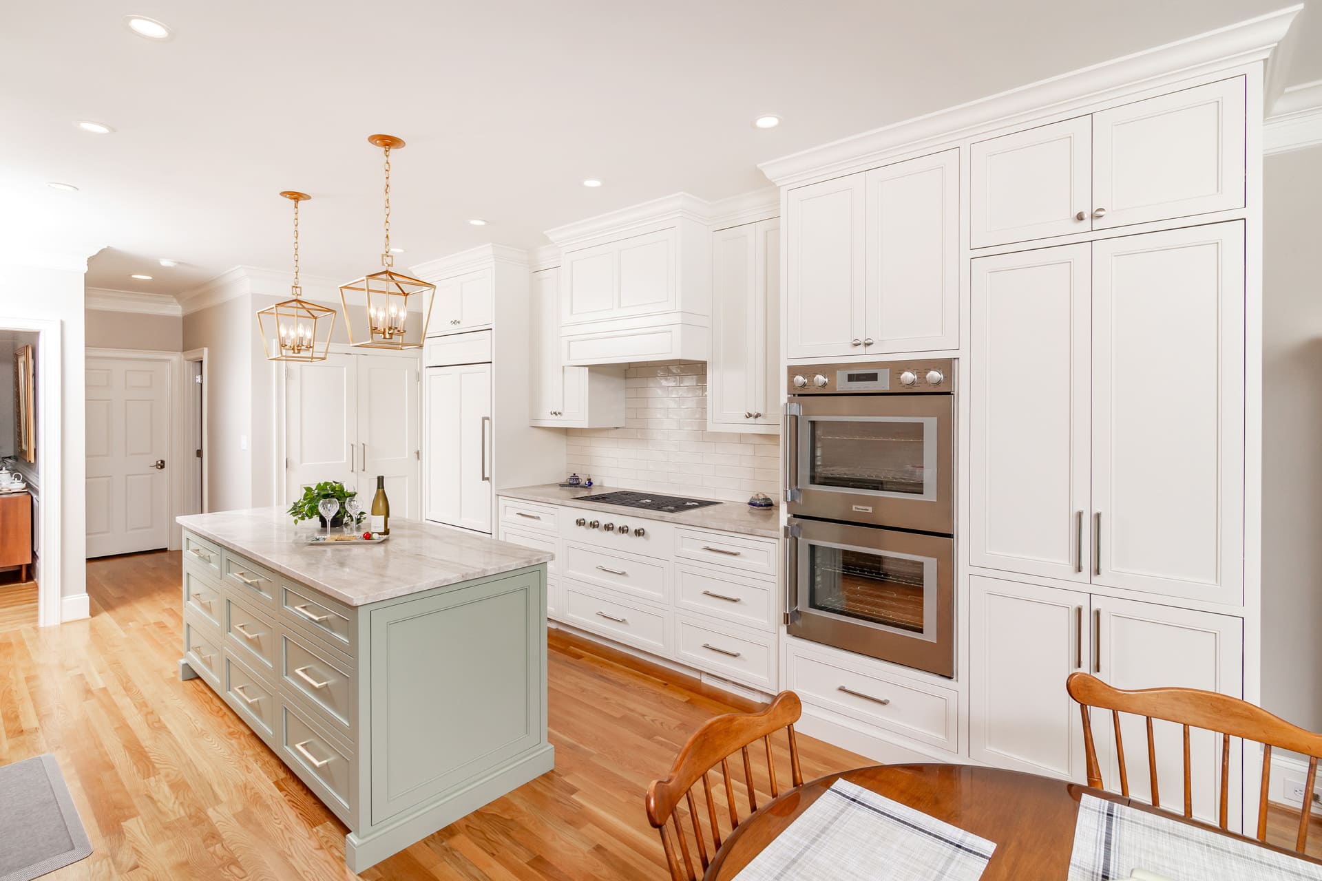 white kitchen and paneled appliances
