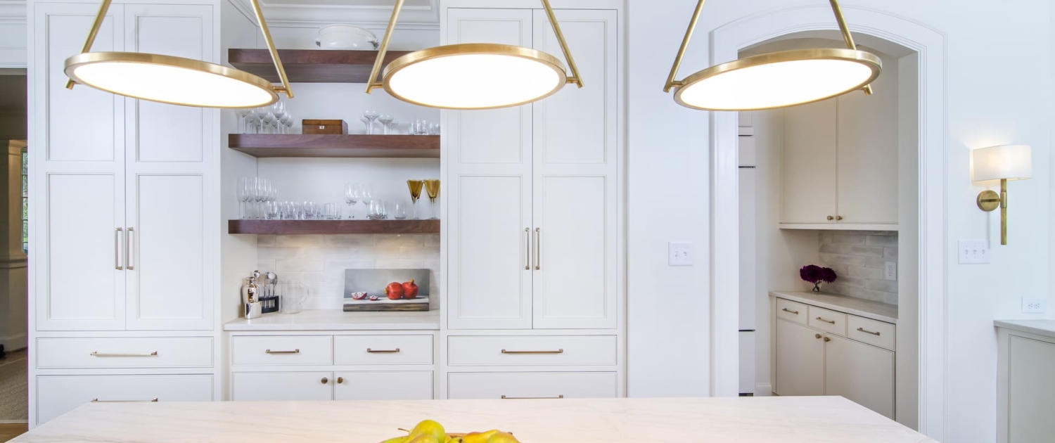 pears and lights in a kitchen