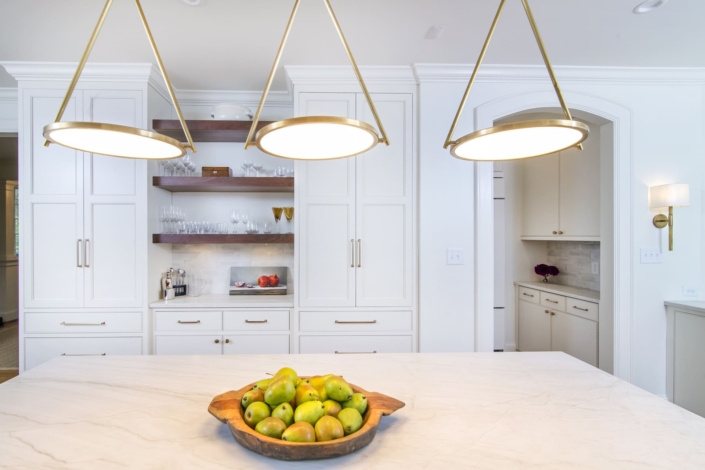 pears and lights in a kitchen