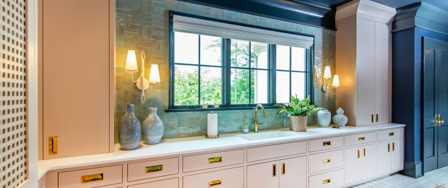 laundry room with big windows