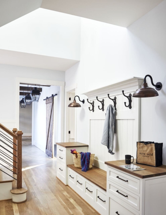 mudroom by stairs