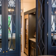 Secret cabinet door entryway into a pantry