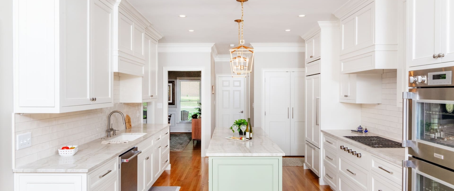 white kitchen with appliances