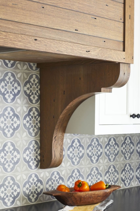 wooden hood and wallpaper