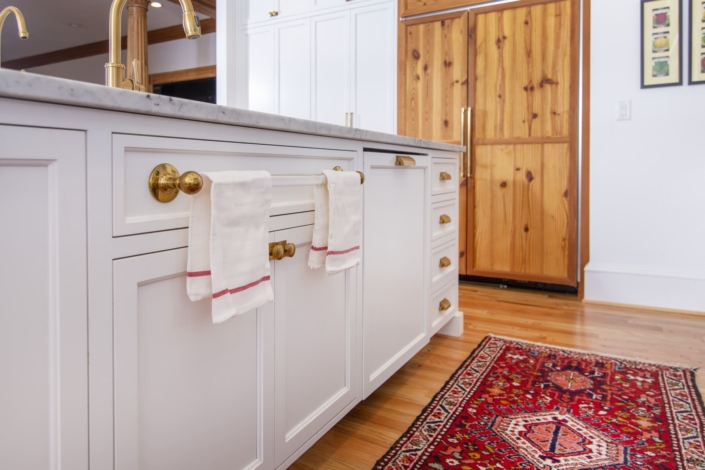 towel drying rack in a kitchen