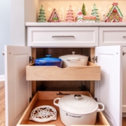 beverage center with christmas decor