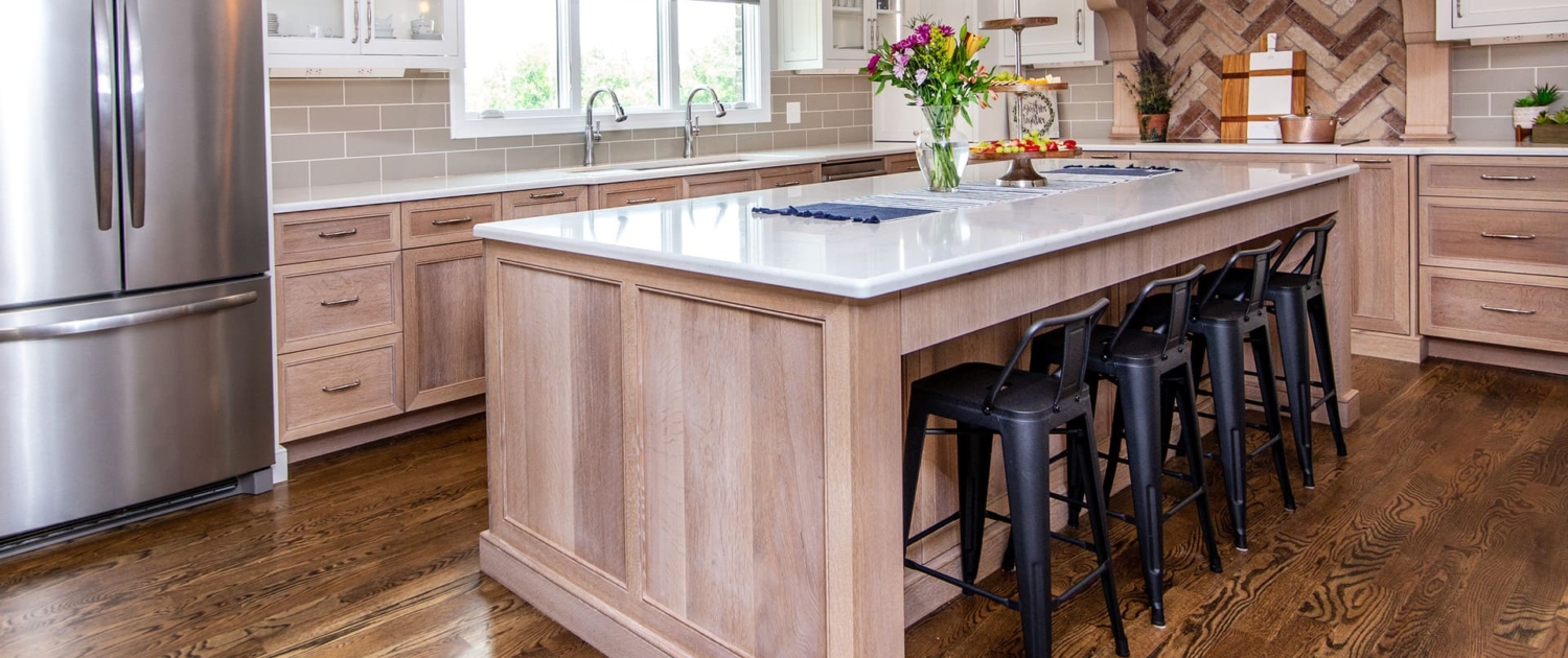 kitchen with a big window