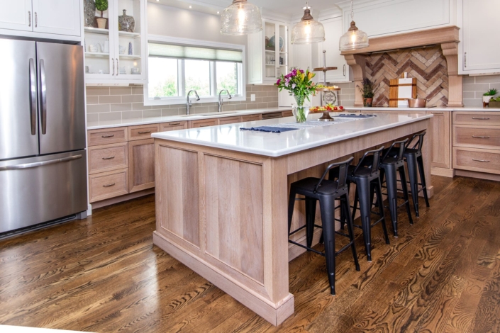 kitchen with a big window