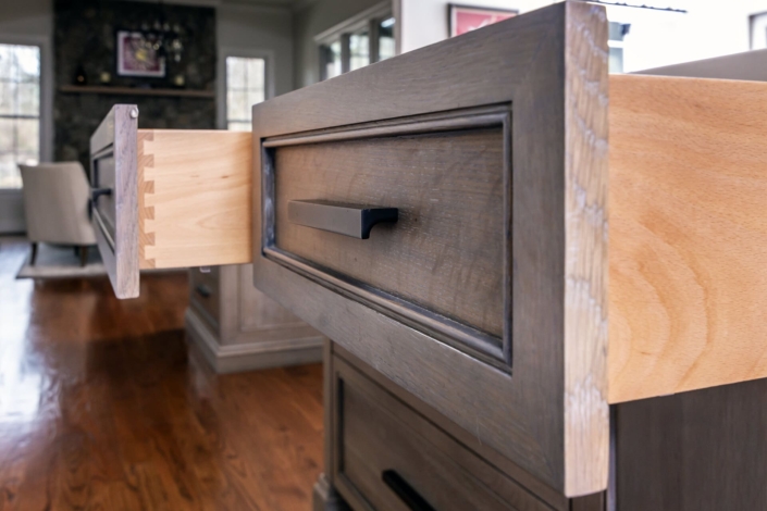 brown island drawers