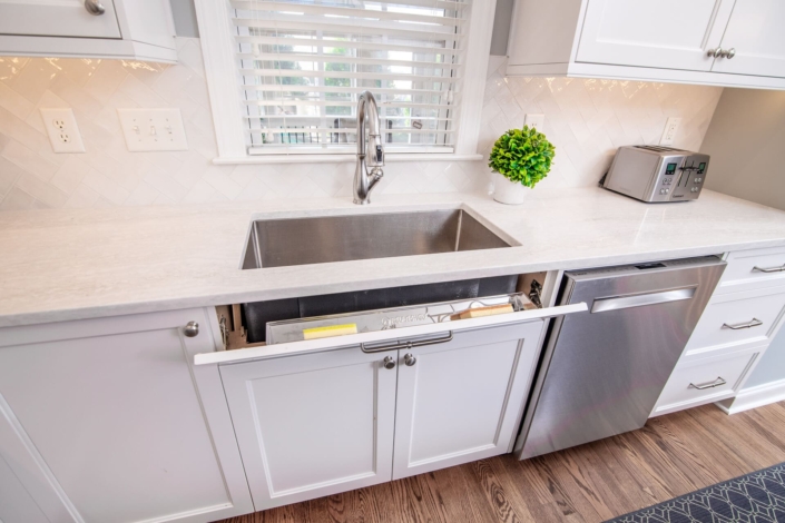 kitchen with a sink and dishwasher
