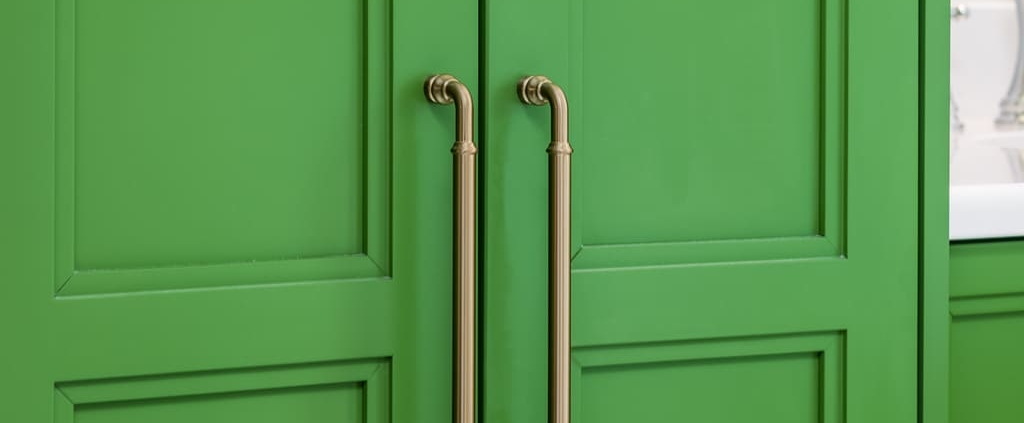 green bathroom cabinets