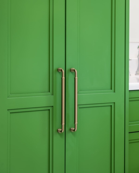 green bathroom cabinets