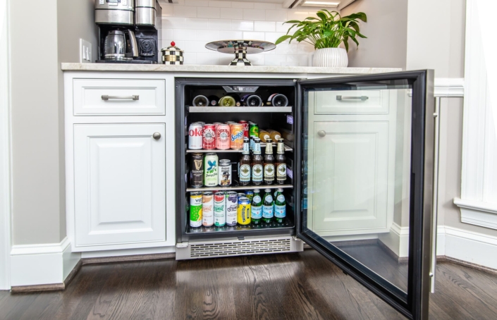 beverage fridge in beverage center