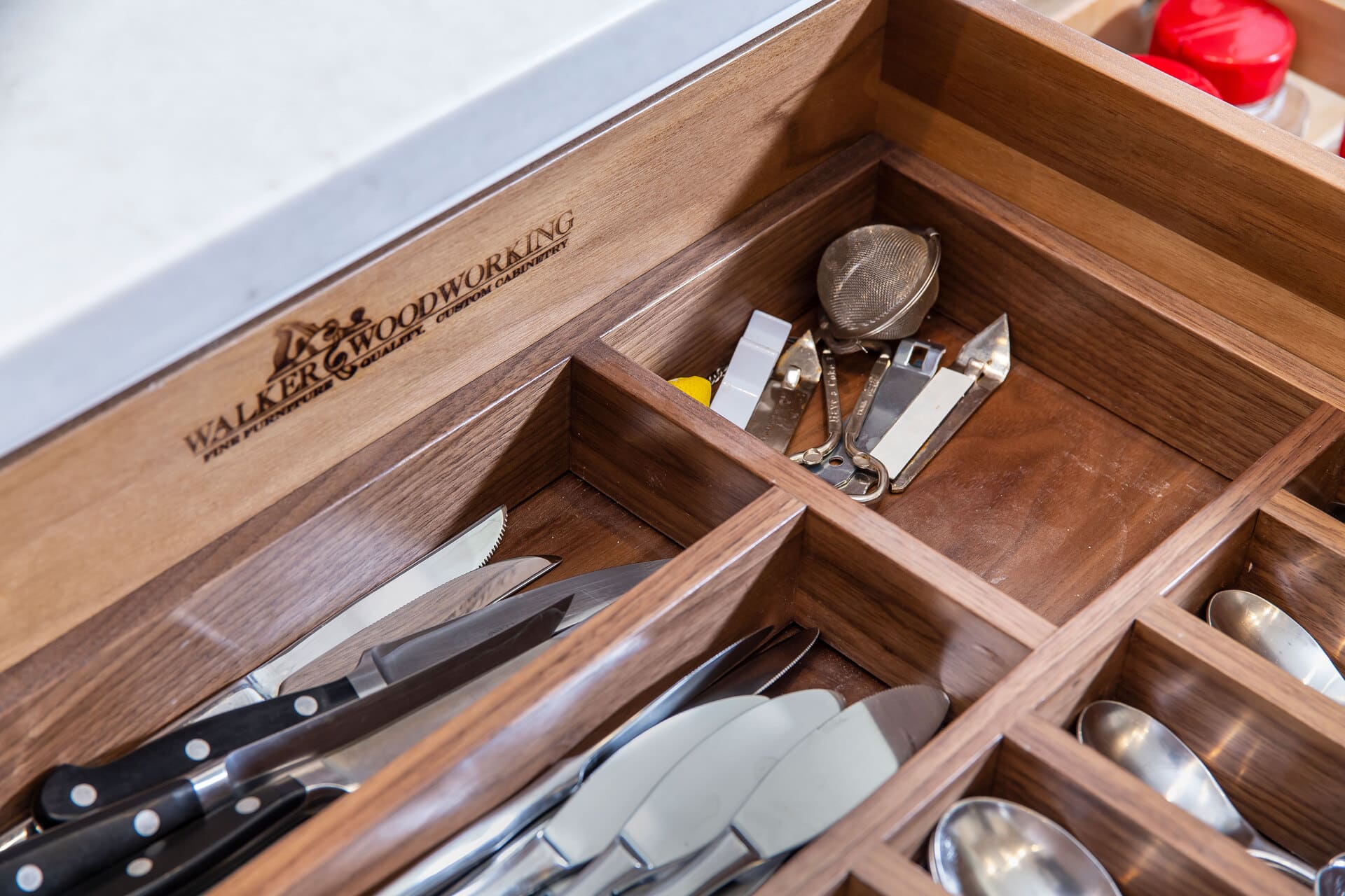 walnut silverware drawer