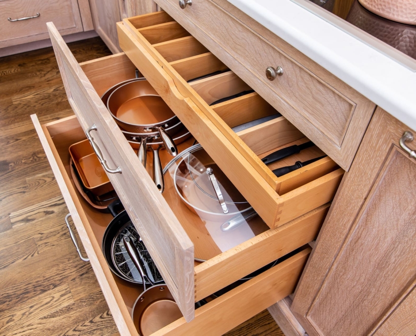 storage drawers in kitchen