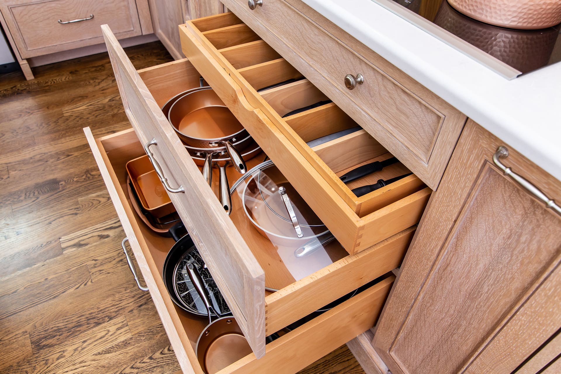 storage drawers in kitchen