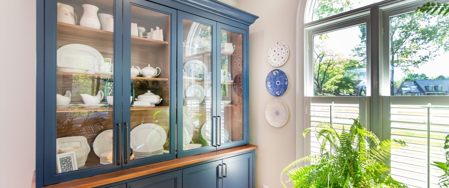 kitchen hutch with plants