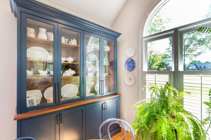 kitchen hutch with plants