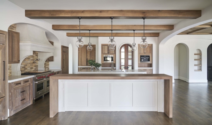 white and brown countertops
