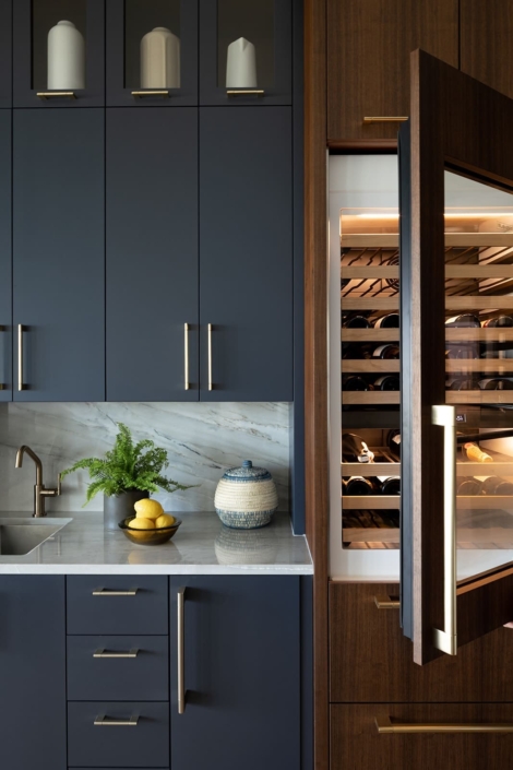 walnut panel wine fridge