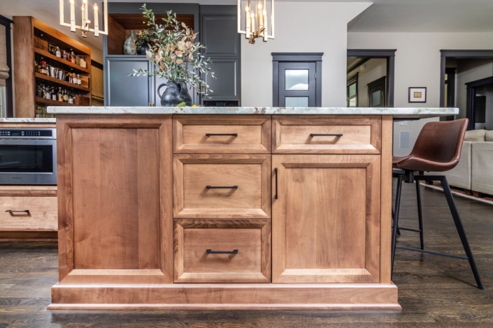 brown kitchen island