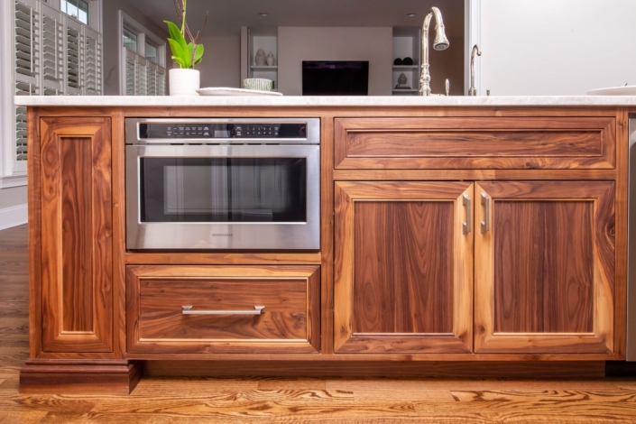 walnut island and microwave