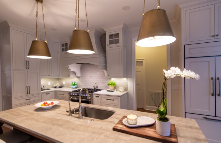 kitchen with large lights