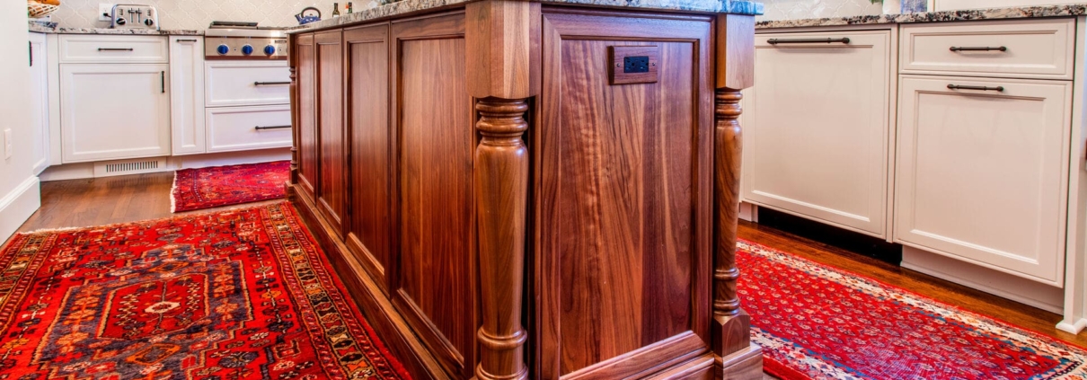 walnut island and runner rugs