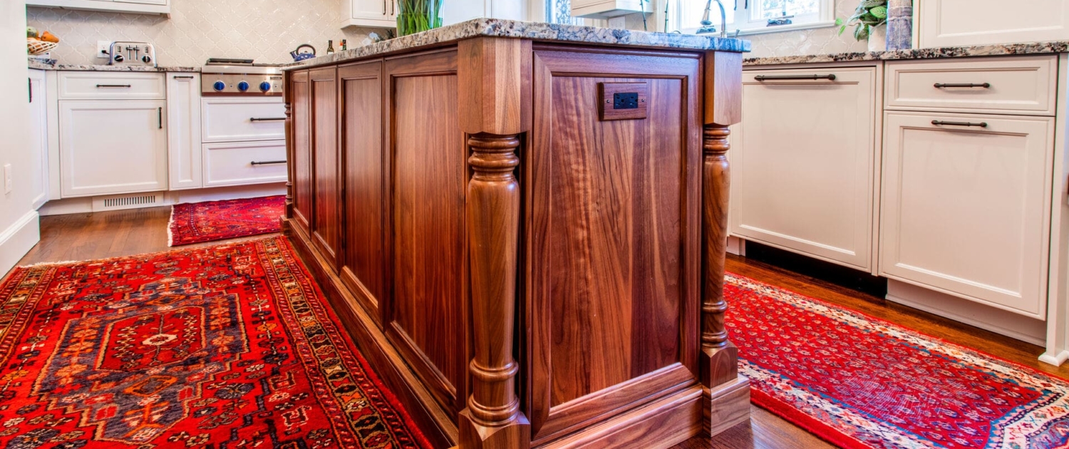 walnut island and runner rugs