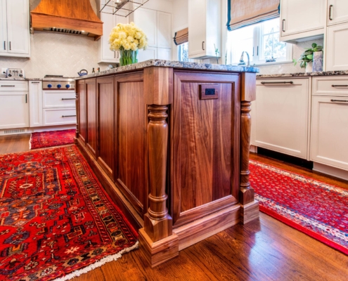 walnut island and runner rugs