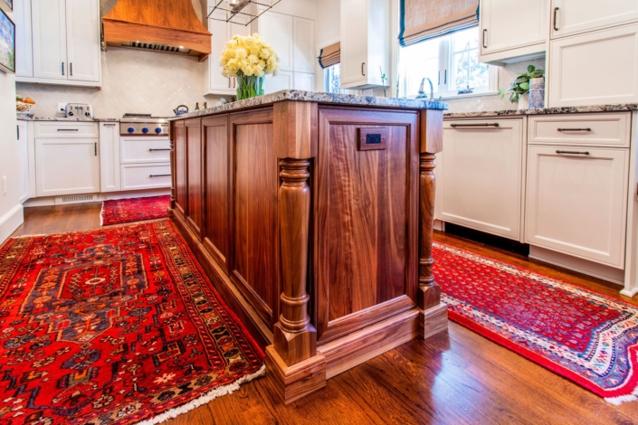 walnut island and runner rugs