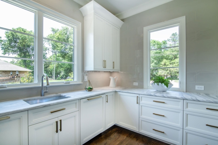 pantry with windows and a sink