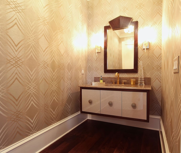 floating vanity with light fixtures