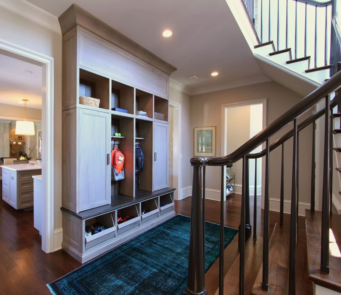 mudroom/drop zone and stairs