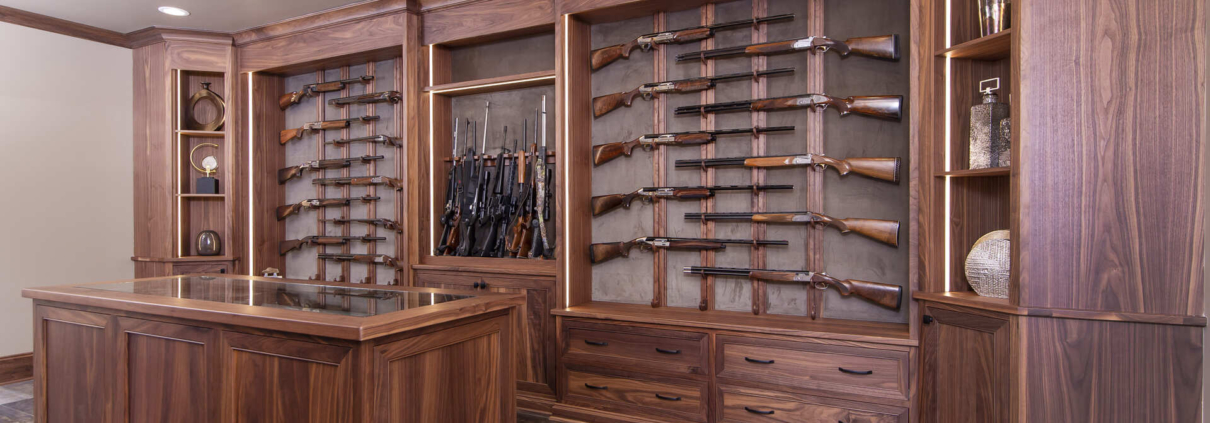 Gun room with storage for display