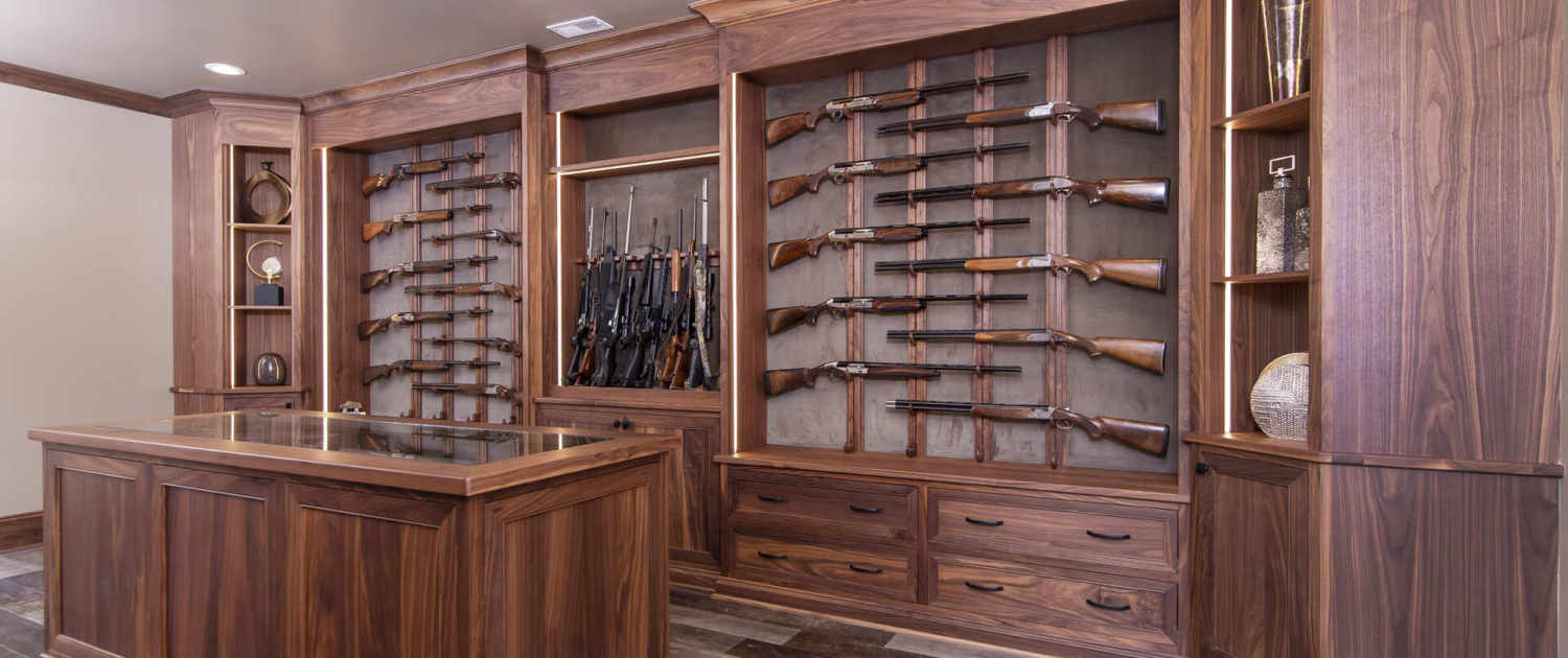 Gun room with storage for display