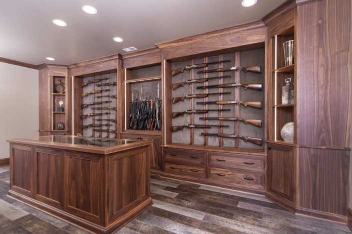 Gun room with storage for display