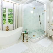 walk in shower and soaker tub