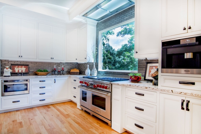 kitchen with a big window