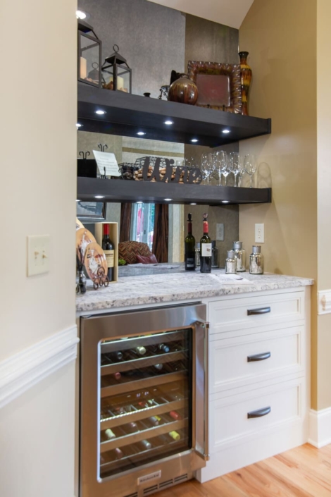 beverage center with puck lighting