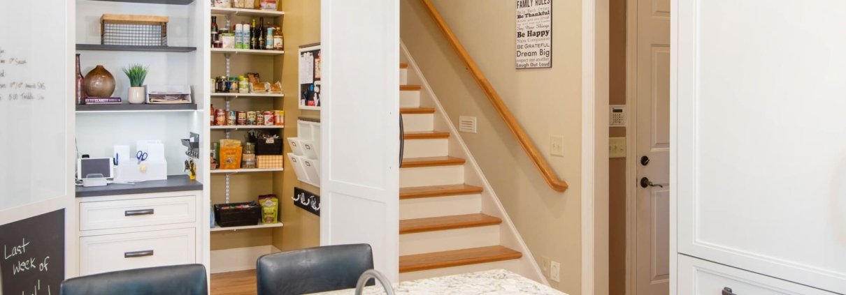 hidden pantry by a staircase