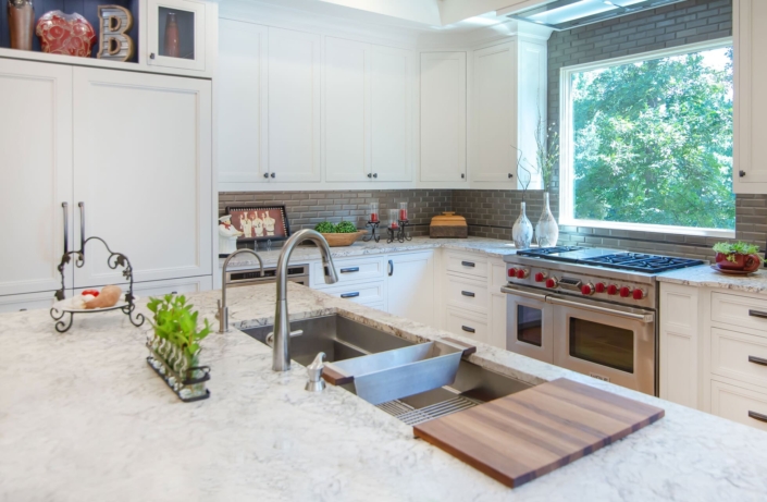 kitchen with a work station sink