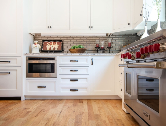 white kitchen with appliances
